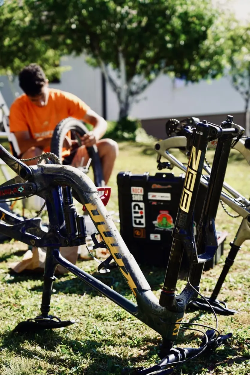 George Kouzis Fixing his bike